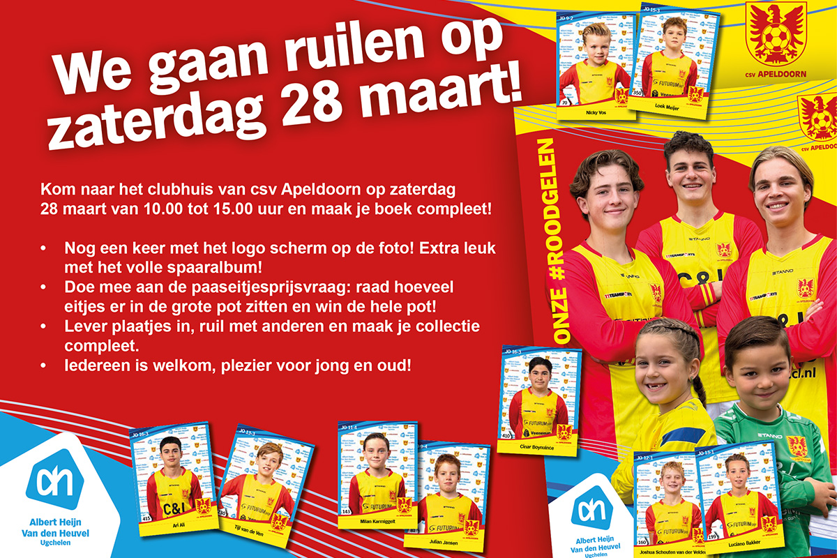 Grote voetbalplaatjes ruildag bij csv Apeldoorn